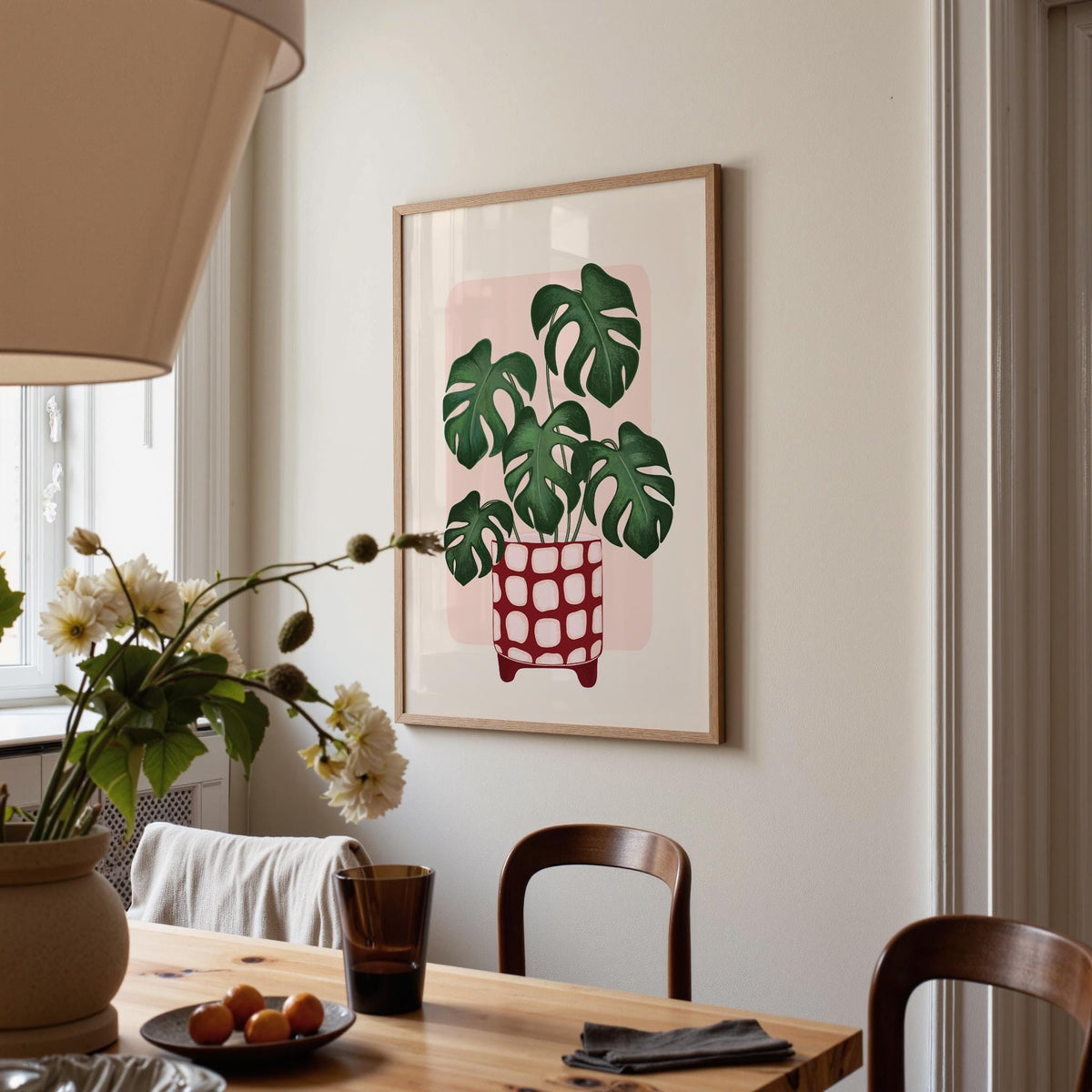 Monstera Plant in a Colourful Pot Print