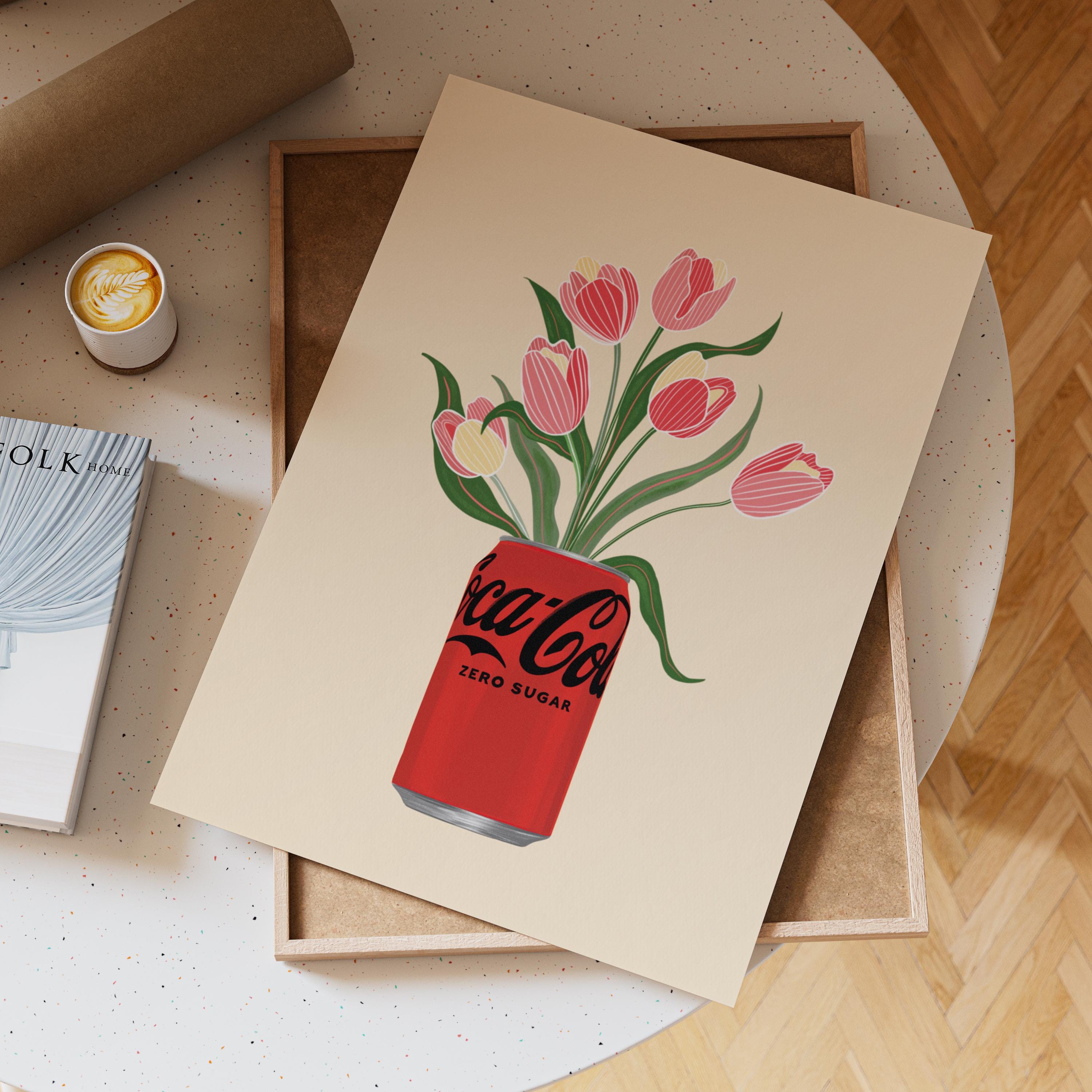 Coke Zero & Tulips Print: Fun Kitchen Wall Art
