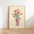 Diet Coke & Tulip Art Print: Whimsical Kitchen Wall Decor