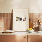 Tequila & Baby Guinness Shot Print: Bar Kitchen Wall Art