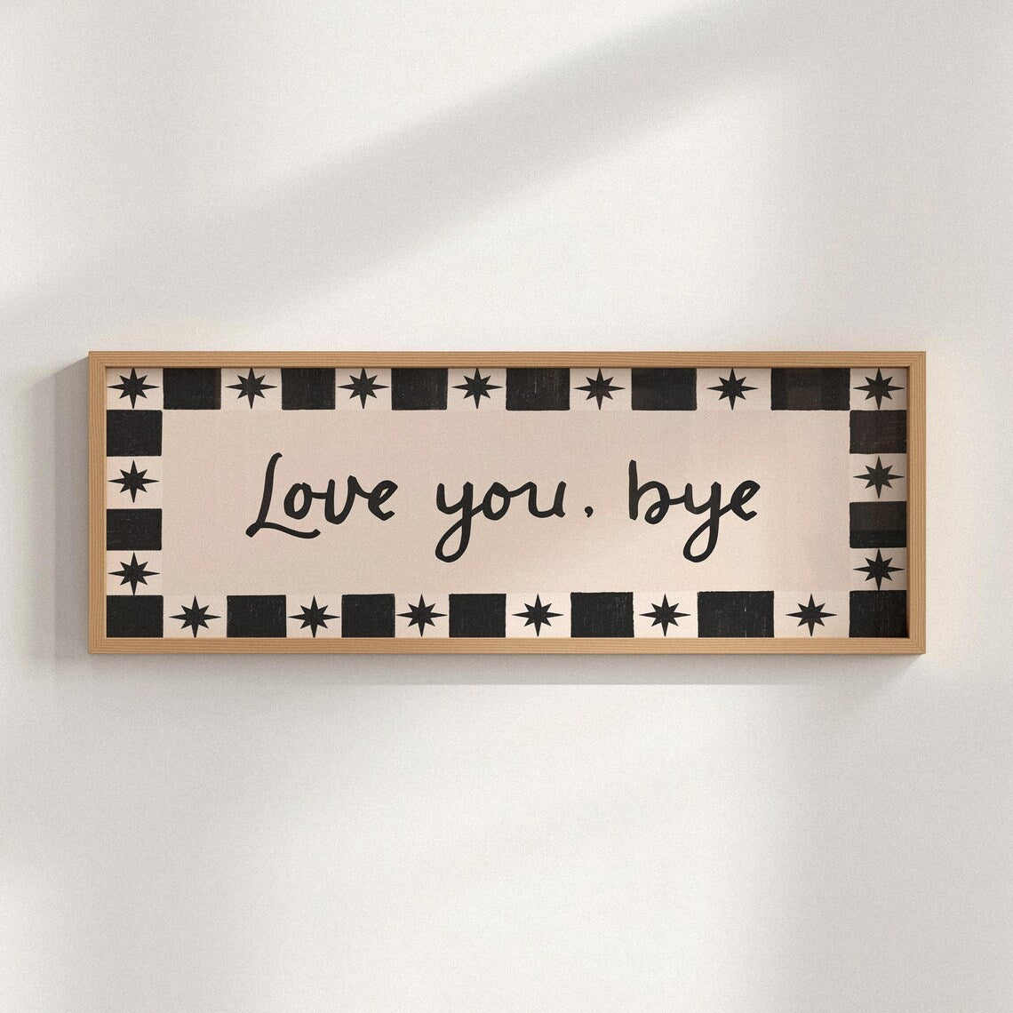 Love You Bye, Stars, Hallway Print, (20x50cm / 20x8 inches)