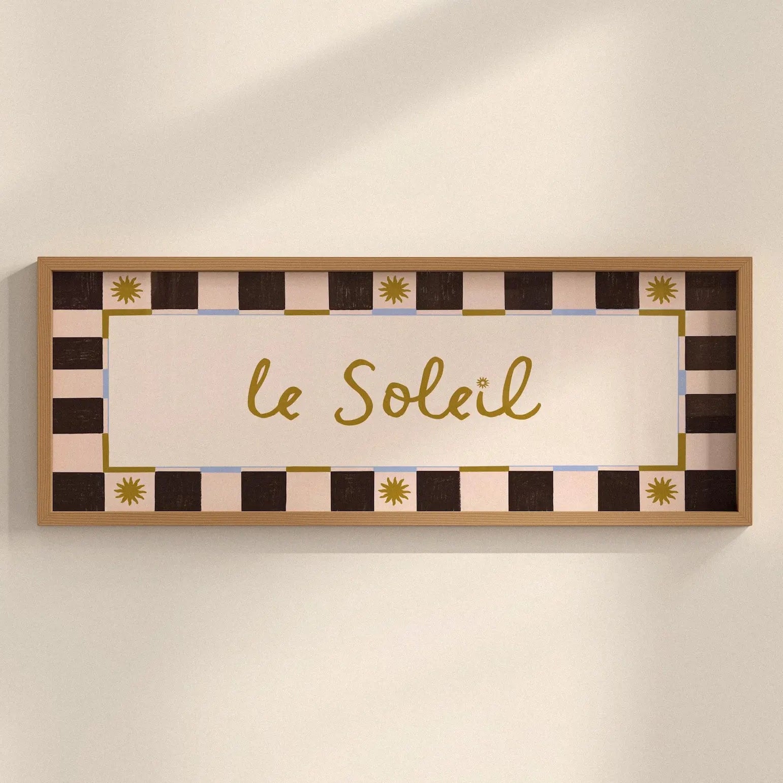 Le Soleil Sun Print, Sunshine Panoramic Horizontal Print, Above Door Art (20x50cm / 20x8 inches)