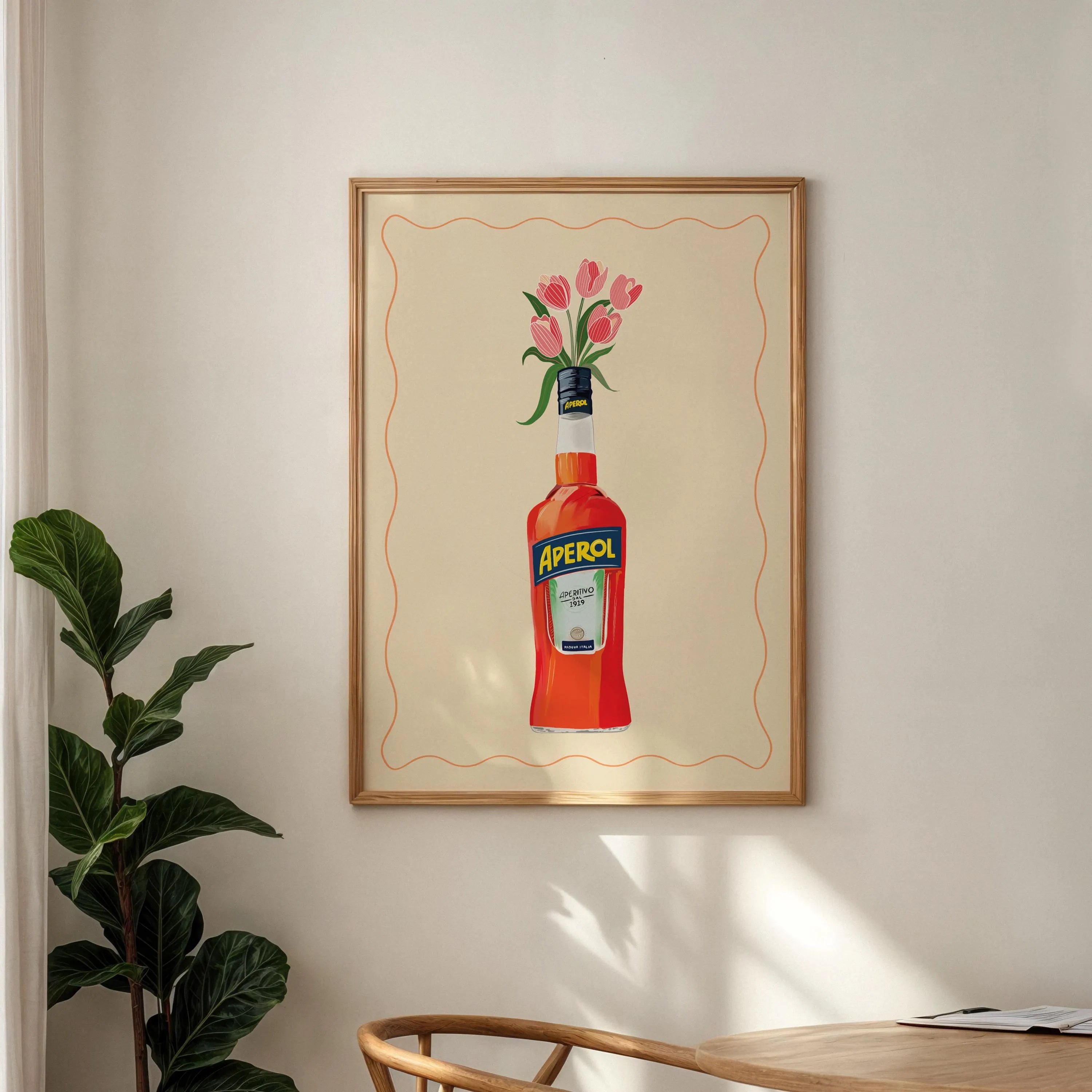 Aperol Spritz Cocktail Print: Kitchen Wall Art