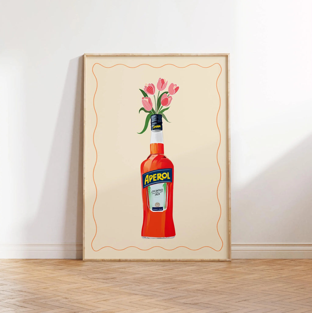 Aperol Spritz Cocktail Print: Kitchen Wall Art