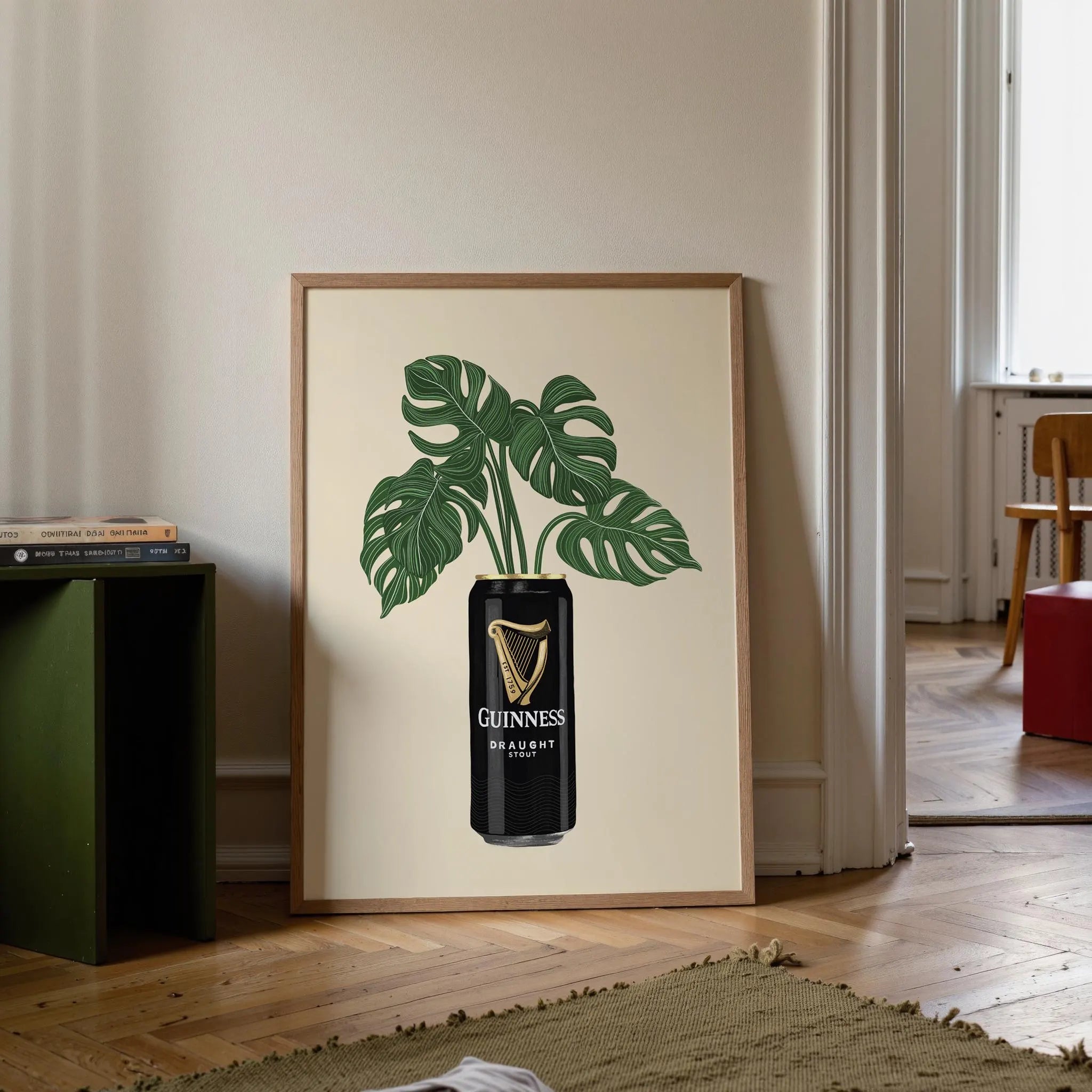 Guinness Inspired Can Plant Print: Trendy Wall Art