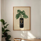 Guinness Inspired Can Plant Print: Trendy Wall Art