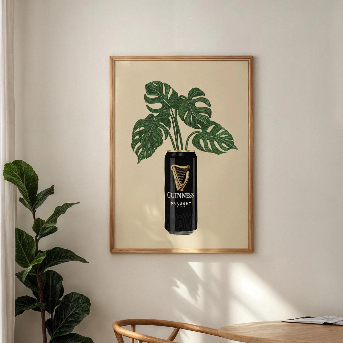 Guinness Inspired Can Plant Print: Trendy Wall Art