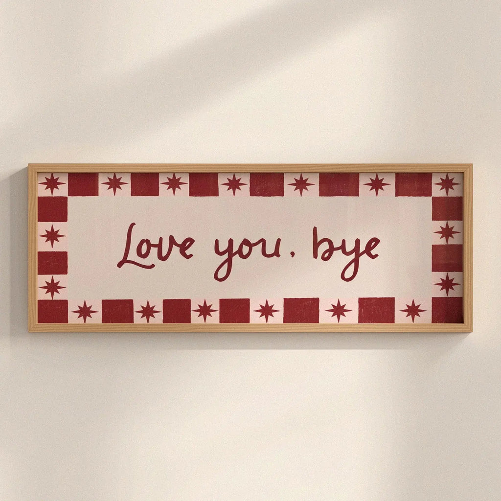 Love You Bye, Stars, Hallway Print, (20x50cm / 20x8 inches)