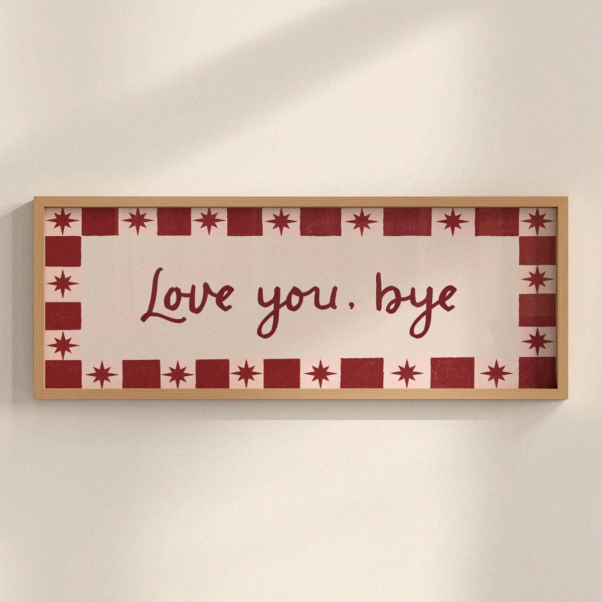 Love You Bye, Stars, Hallway Print, (20x50cm / 20x8 inches)