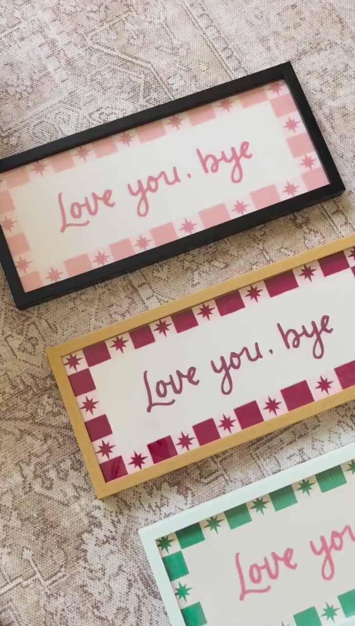 Love You Bye, Stars, Hallway Print, (20x50cm / 20x8 inches)