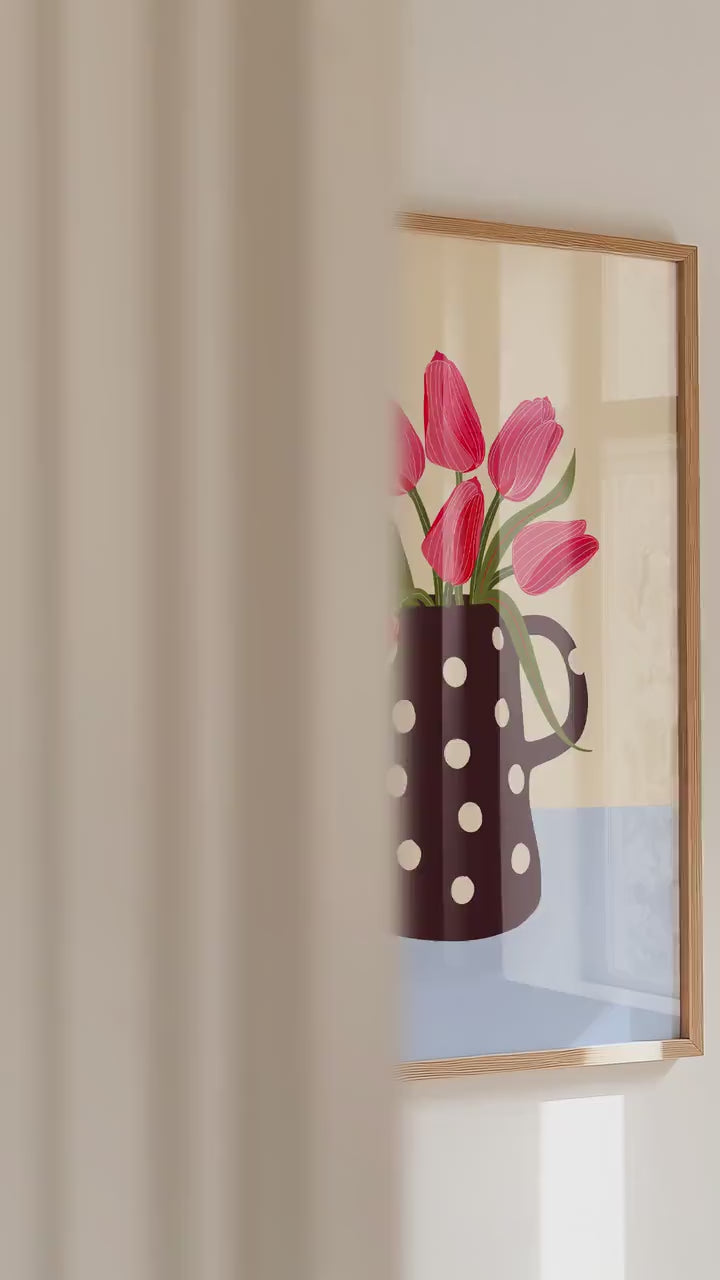 Pink Tulips Art Print: Colourful Floral Wall Art
